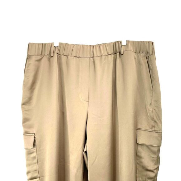 NEW Lane Bryant Satin Cargo Jogger Pants Sz 22 neutral tan boho - Picture 5 of 11